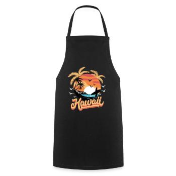 Hawaii Beach Hawaiian Vacation Surfer - Cooking Apron - black - Front - AI Model Male 185 dark (185cm)