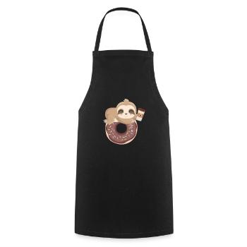 Donut Café Paresseux Donuts GEschenk - Tablier de cuisine - noir - Devant - AI Model Male 185 dark (185cm)
