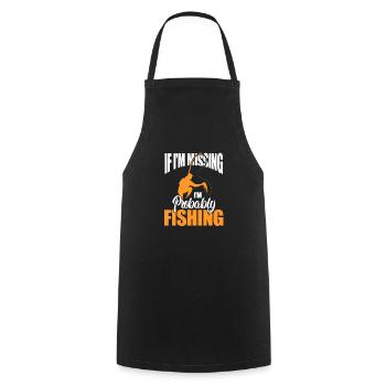 Angler Fisherman Fishing Fishing Fishing Rod Gift - Cooking Apron - black - Front - AI Model Male 185 dark (185cm)