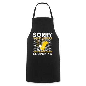 Coupon Shopper Discount Couponer Discount Sale - Cooking Apron - black - Front - AI Model Male 185 dark (185cm)