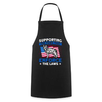 German Shepherd Police Dog Police Dog - Cooking Apron - black - Front - AI Model Male 185 dark (185cm)
