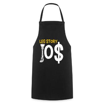 Handicap Amputee Amputation Prosthetic Leg - Cooking Apron - black - Front - AI Model Male 185 dark (185cm)