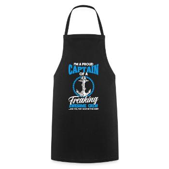 Boat Lovers Boat Captain Captain Captains - Cooking Apron - black - Front - AI Model Male 185 dark (185cm)