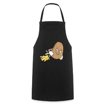 Pommes Kartoffel Pommes Frites - Kochschürze - Schwarz - Vorne - AI Model Male 185 dark (185cm)