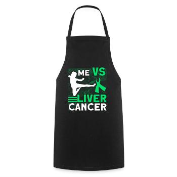 I against liver cancer Liver cancer - Cooking Apron - black - Front - AI Model Male 185 dark (185cm)