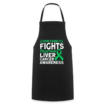 Our family fights liver cancer together - Cooking Apron - black - Front - AI Model Male 185 dark (185cm)