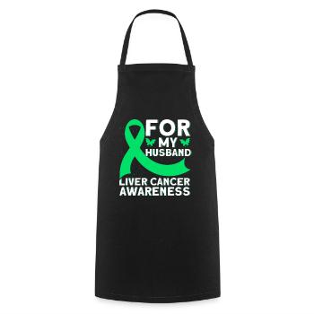 For my husband liver cancer - Cooking Apron - black - Front - AI Model Male 185 dark (185cm)