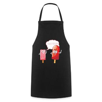 Crème glacée Pop Ever la plus cool - Tablier de cuisine - noir - Devant - AI Model Male 185 dark (185cm)