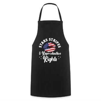 Stars Stripes & Reproductive Rights - Cooking Apron - black - Front - AI Model Male 185 dark (185cm)