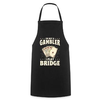 Je ne suis pas un joueur et je joue au bridge - Tablier de cuisine - noir - Devant - AI Model Male 185 dark (185cm)