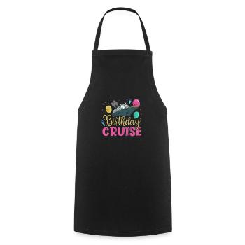 Cadeau de croisière d’anniversaire de navire de croisière - Tablier de cuisine - noir - Devant - AI Model Male 185 dark (185cm)