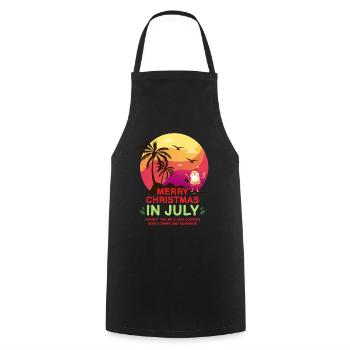 Merry Christmas In July Santa Clause - Cooking Apron - black - Front - AI Model Male 185 dark (185cm)