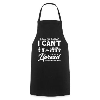 Hearing aid Sign language Deaf people - Cooking Apron - black - Front - AI Model Male 185 dark (185cm)