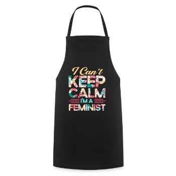 Kann nicht ruhig bleiben bin Feminist Feministisch - Kochschürze - Schwarz - Vorne - AI Model Male 185 dark (185cm)