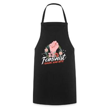 Féministe J’aboie et mords Féministe - Tablier de cuisine - noir - Devant - AI Model Male 185 dark (185cm)