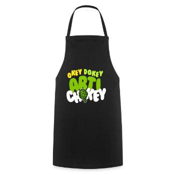 Okey Dokey Arti Chokey Artichokes - Cooking Apron - black - Front - AI Model Male 185 dark (185cm)