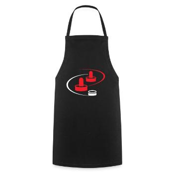 Air Hockey Airhockey Spielhalle - Kochschürze - Schwarz - Vorne - AI Model Male 185 dark (185cm)