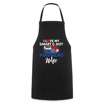 Hot Panameno Woman Panama Souvenir - Cooking Apron - black - Front - AI Model Male 185 dark (185cm)