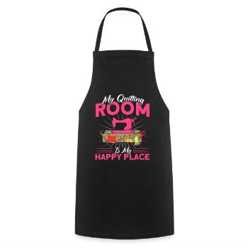 Seamstresses Quilting Lovers Quilting - Cooking Apron - black - Front - AI Model Male 185 dark (185cm)