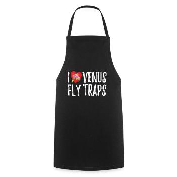 I Love Venus Flytrap Plant - Cooking Apron - black - Front - AI Model Male 185 dark (185cm)