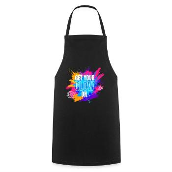 Get Your Glow On Festival EDM Music - Cooking Apron - black - Front - AI Model Male 185 dark (185cm)