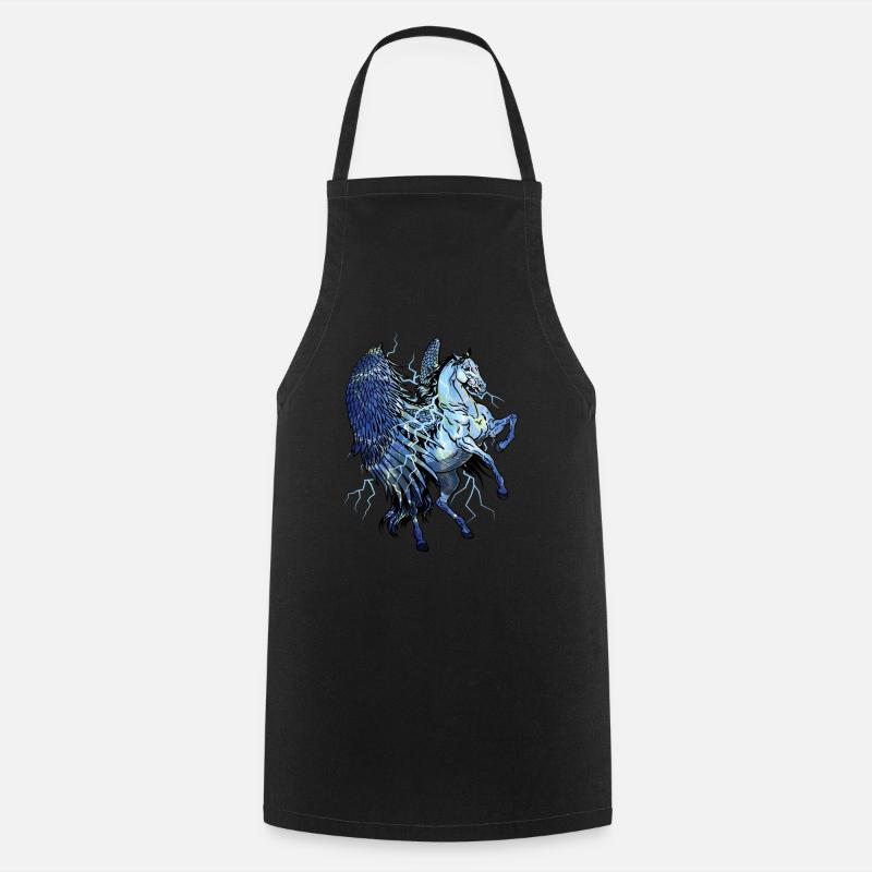 Pegasus Lightning Licorne Enfants Cheval - Tablier de cuisine - noir