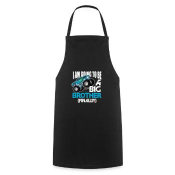 Big Brother Sibling Sister Gift - Cooking Apron - black - Front - AI Model Male 185 dark (185cm)
