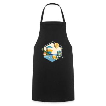Vol en montgolfière - Tablier de cuisine - noir - Devant - AI Model Male 185 dark (185cm)