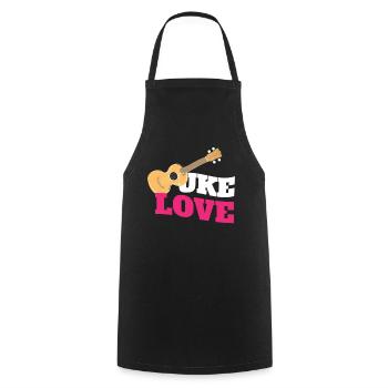 Uke Love Ukulele Guitare Musique - Tablier de cuisine - noir - Devant - AI Model Male 185 dark (185cm)