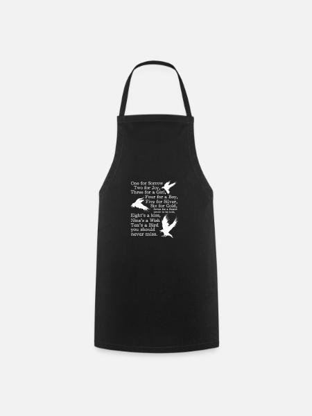 Raven Crow Bird Crow Birds Nature Crow GEschenk - Cooking Apron - black