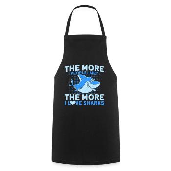 Shark Shark Lover Shark Gift - Cooking Apron - black - Front - AI Model Male 185 dark (185cm)