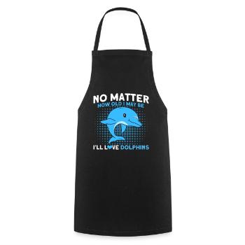 Dolphin Dolphin Lover Animal Dolphins Gift - Cooking Apron - black - Front - AI Model Male 185 dark (185cm)