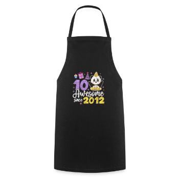 Panda 10th Birthday - Cooking Apron - black - Front - AI Model Male 185 dark (185cm)