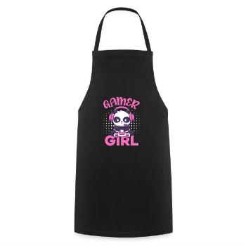 Panda Gamer Girl Panda Bear Animal Pandas Gift - Cooking Apron - black - Front - AI Model Male 185 dark (185cm)