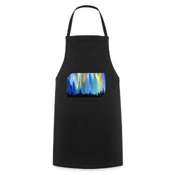 Northern Lights Forest Aurora Borealis - Cooking Apron - black - Front - AI Model Male 185 dark (185cm)