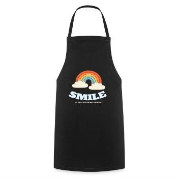 Smile If Youre Dead Inside Pessimismus - Kochschürze - Schwarz - Vorne - AI Model Male 185 dark (185cm)