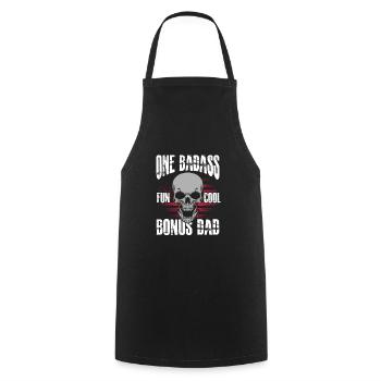 Stepfather Father Stepdad Papa Father's Day Gift - Cooking Apron - black - Front - AI Model Male 185 dark (185cm)