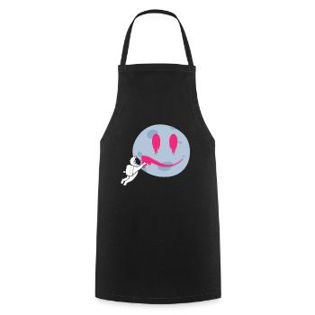 Moon Astronaut Graffiti Space - Cooking Apron - black - Front - AI Model Male 185 dark (185cm)