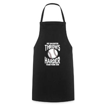 Softball Daughter Baseball Father Mother Gift - Cooking Apron - black - Front - AI Model Male 185 dark (185cm)