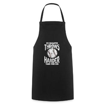 Fille de Softball - Tablier de cuisine - noir - Devant - AI Model Male 185 dark (185cm)