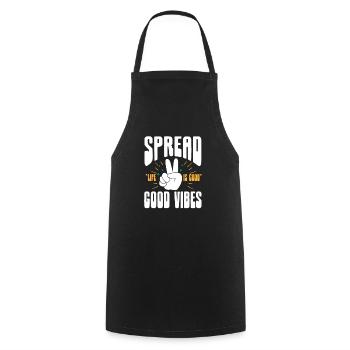 Hippie Peace Flower Power Amour Paix Cadeau - Tablier de cuisine - noir - Devant - AI Model Male 185 dark (185cm)