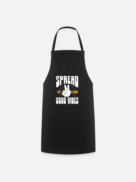 Hippie Peace Flower Power Amour Paix Cadeau - Tablier de cuisine - noir