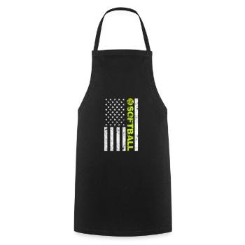 Softball États-Unis - Tablier de cuisine - noir - Devant - AI Model Male 185 dark (185cm)