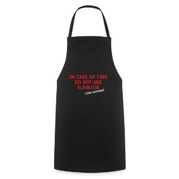 In Case Of Fire Elevator Elevator Elevator - Cooking Apron - black - Front - AI Model Male 185 dark (185cm)