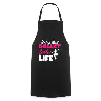 Ballet Sister Life Dance Dancer - Cooking Apron - black - Front - AI Model Male 185 dark (185cm)