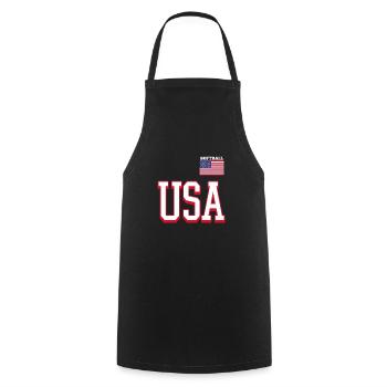 Softball USA Baseball America Pitcher Cadeau - Tablier de cuisine - noir - Devant - AI Model Male 185 dark (185cm)
