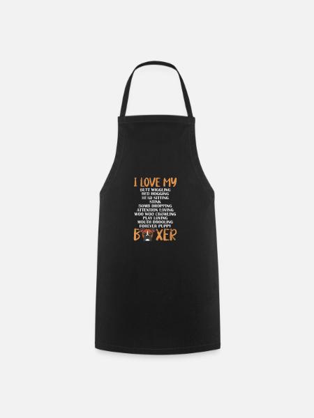 Boxer Chien - Tablier de cuisine - noir