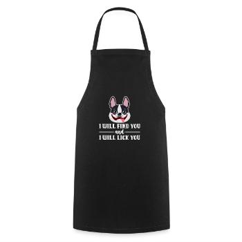 Boston Terrier Hund Hunde Hundeliebhaber Geschenk - Kochschürze - Schwarz - Vorne - AI Model Male 185 dark (185cm)