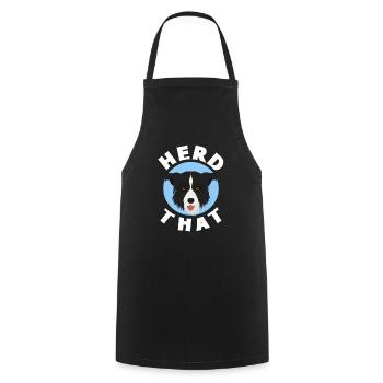 Border Collie - Cooking Apron - black - Front - AI Model Male 185 dark (185cm)
