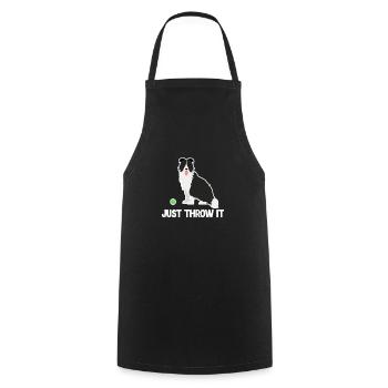Border Collie - Cooking Apron - black - Front - AI Model Male 185 dark (185cm)